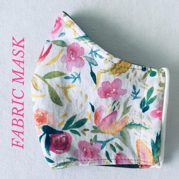 FACE MASK FABRIC FACE MASK PASTELS PINK 💯% COTTON - Picture 4 of 6